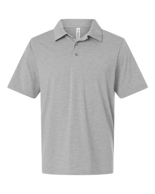 Men's Relay Heathered Stripe Polo - Athletic Heather/ White