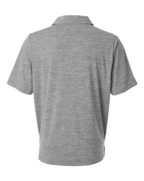 Men's Relay Heathered Stripe Polo - Black Heather/ White
