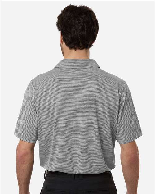 Men's Relay Heathered Stripe Polo - Black Heather/ White