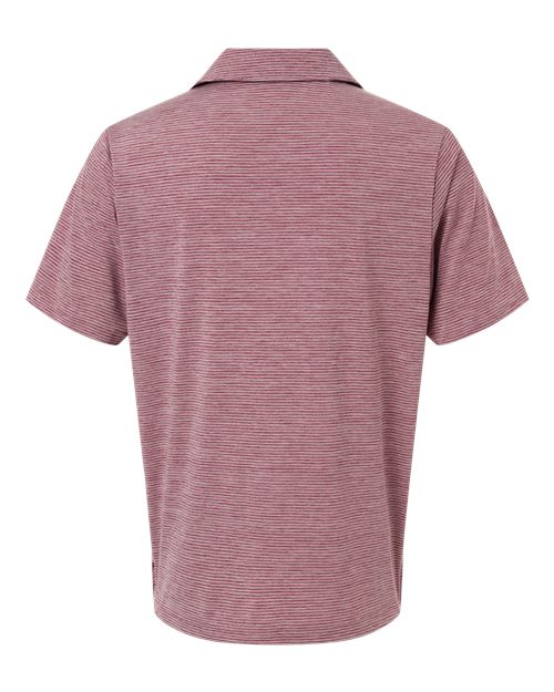 Men's Relay Heathered Stripe Polo - Sport Maroon Heather/ White