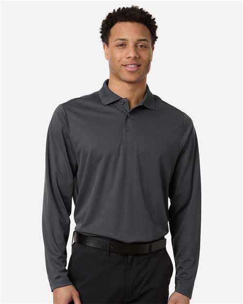 Men's Nova Performance Long Sleeve Pique Polo - Carbon