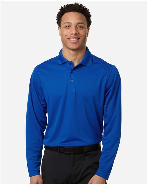 Men's Nova Performance Long Sleeve Pique Polo - True Royal