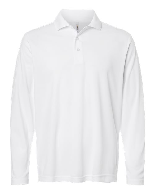 Men's Nova Performance Long Sleeve Pique Polo - White