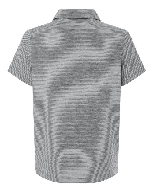 Women's Relay Heathered Stripe Polo - Black Heather/ White