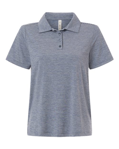 Women's Relay Heathered Stripe Polo - Sport Dark Navy Heather/ White