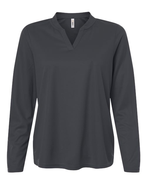 Women's Nova Performance Long Sleeve Pique Polo - Carbon