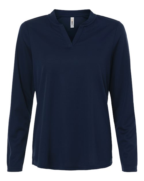 Women's Nova Performance Long Sleeve Pique Polo - Classic Navy