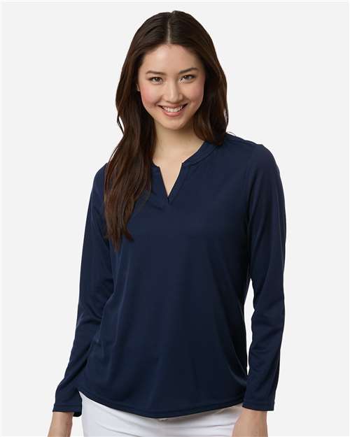 Women's Nova Performance Long Sleeve Pique Polo - Classic Navy