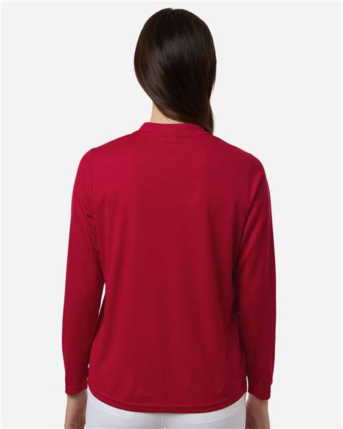 Women's Nova Performance Long Sleeve Pique Polo - Classic Red