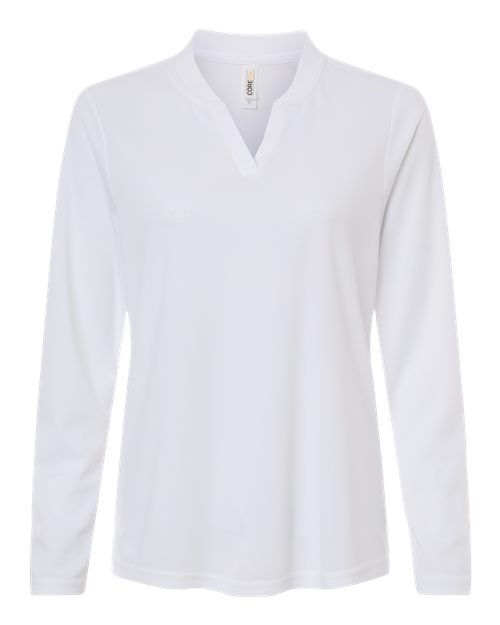 Women's Nova Performance Long Sleeve Pique Polo - White