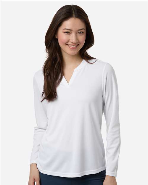 Women's Nova Performance Long Sleeve Pique Polo - White