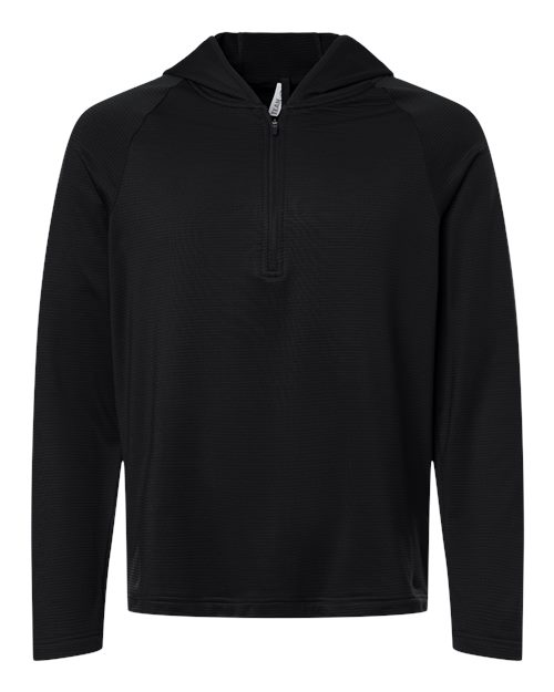 Men's Qualify Quarter-Zip Hooded Pullover - Black