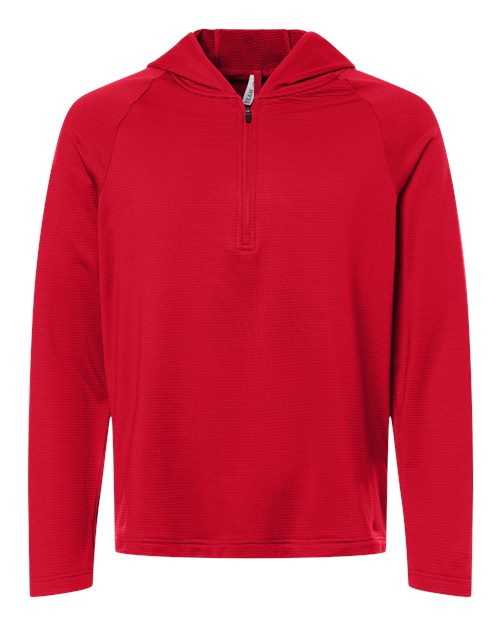 Men's Qualify Quarter-Zip Hooded Pullover - Sport Red