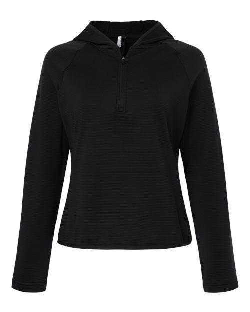 Women's Qualify Quarter-Zip Hooded Pullover - Black