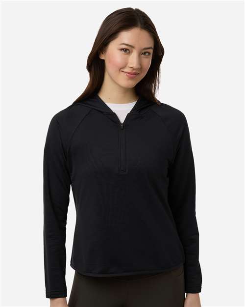 Women's Qualify Quarter-Zip Hooded Pullover - Black