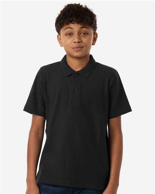 Youth Resolve CVC Performance Pique Polo - Black