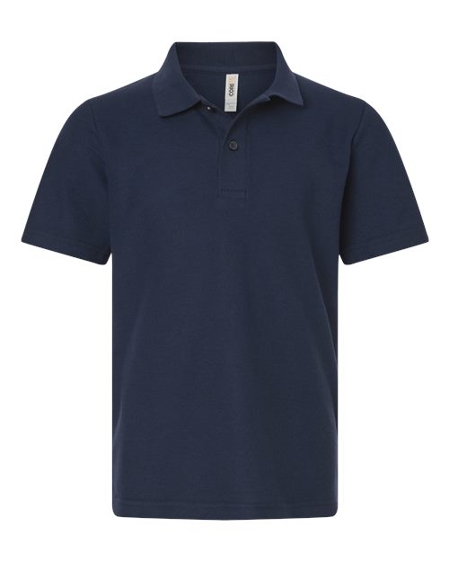 Youth Resolve CVC Performance Pique Polo - Classic Navy