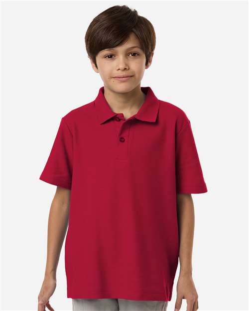 Youth Resolve CVC Performance Pique Polo - Classic Red