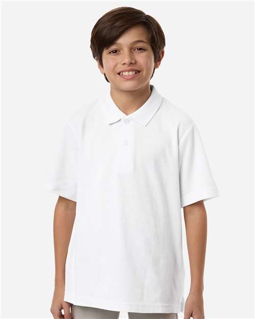 Youth Resolve CVC Performance Pique Polo - White