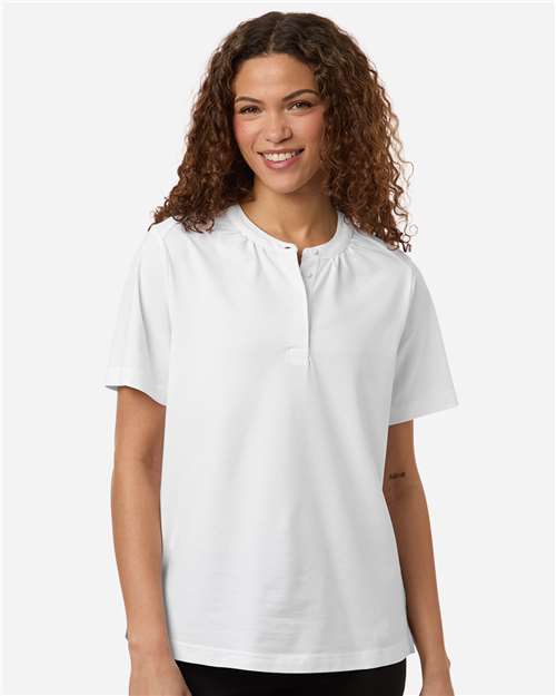 Women's Seaton Pebble Textured Polo - White