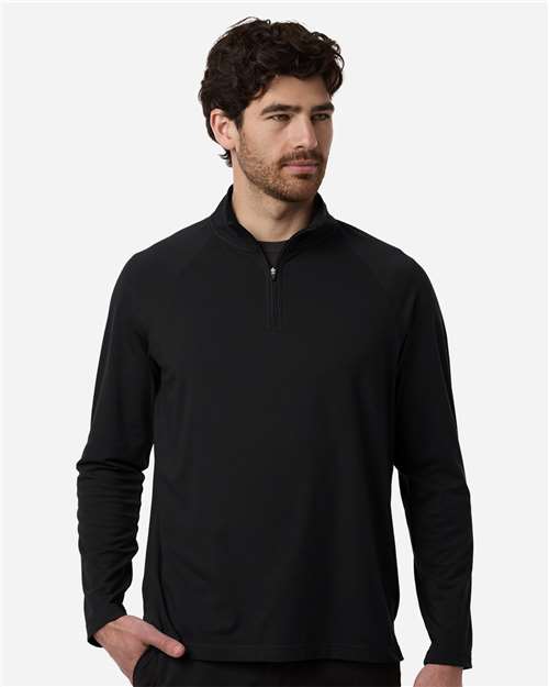 Men's Seaton Pebble Textured Quarter-Zip Pullover - Black
