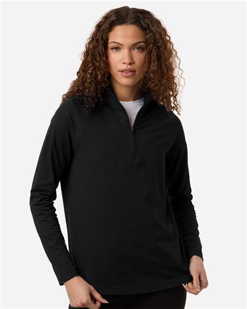 Women's Seaton Pebble Textured Quarter-Zip Pullover - Black