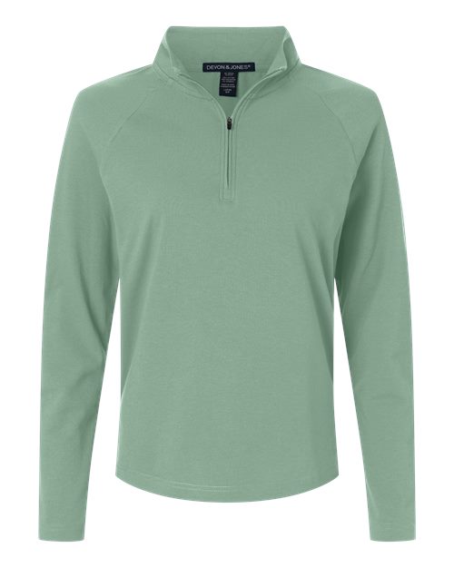 Women's Seaton Pebble Textured Quarter-Zip Pullover - Balsam Green
