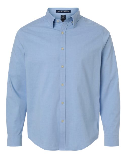 Men's CrownLux Performance® Spencer Poplin Dress Shirt - Light Blue Melange