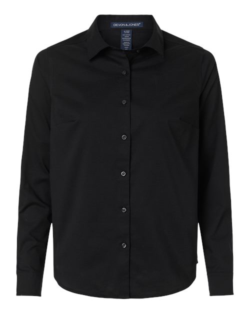 Women's CrownLux Performance® Spencer Poplin Dress Shirt - Black