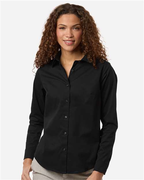 Women's CrownLux Performance® Spencer Poplin Dress Shirt - Black