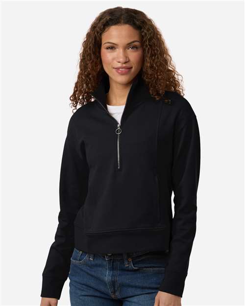 Women's Mantra Half-Zip Ottoman Pullover - Black