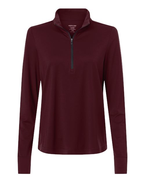 Women's JAQ Stretch Performance Quarter-Zip - Burgundy/ Carbon
