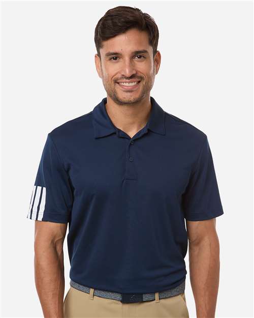 Men's Performance 3-Stripes Climacool Polo - Collegiate Navy