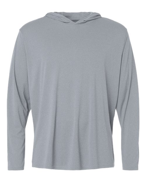 Unisex Pro-Lock Performance Hooded Long Sleeve T-Shirt - Heather Steel