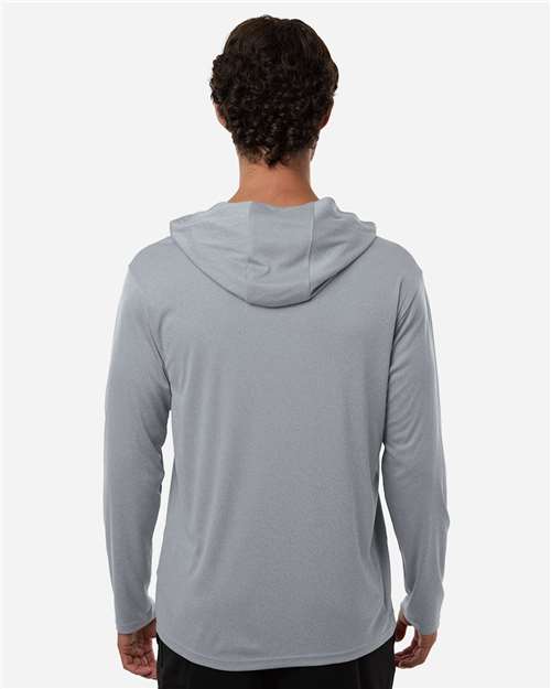 Unisex Pro-Lock Performance Hooded Long Sleeve T-Shirt - Heather Steel