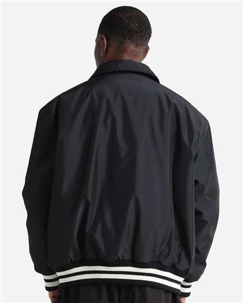 Unisex Collared Varsity Jacket - Black