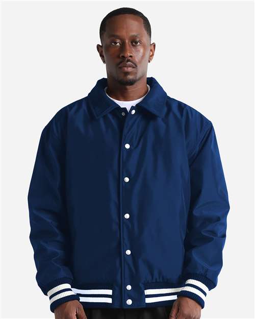 Unisex Collared Varsity Jacket - Navy