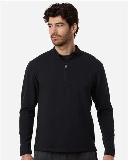 Men's Stretch Quarter-Zip Fleece Pullover - Black