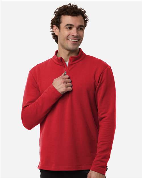 Men's Stretch Quarter-Zip Fleece Pullover - Red