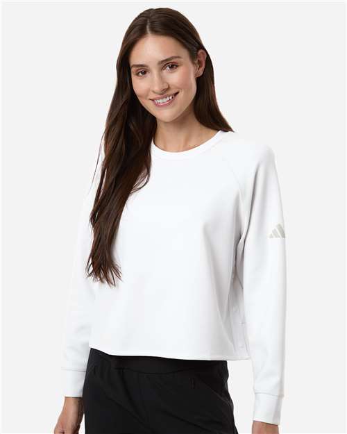 Women's Beyond Side-Snap Crewneck Sweatshirt - White