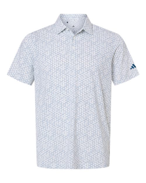 Men's Ultimate365 Mesh Tango Print Climacool Polo - White/ Dusky Petrol