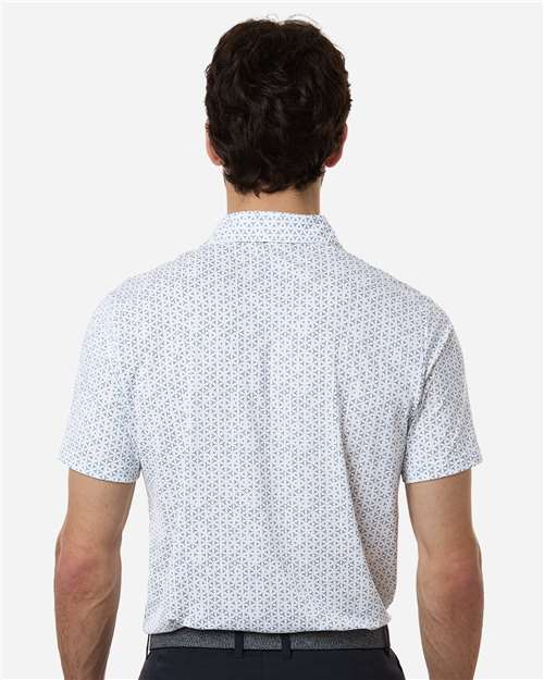 Men's Ultimate365 Mesh Tango Print Climacool Polo - White/ Dusky Petrol