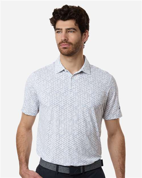 Men's Ultimate365 Mesh Tango Print Climacool Polo - White/ Dusky Petrol