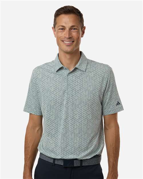 Men's Ultimate365 Mesh Tango Print Climacool Polo - Wonder Sage/ Collegiate Navy