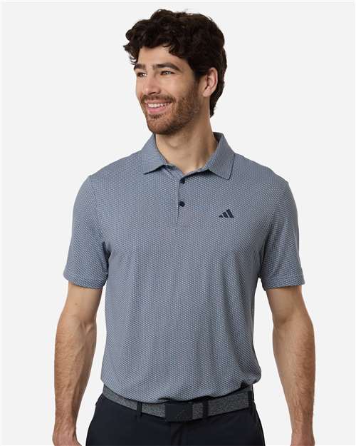 Men's Performance Textured Polo - White/ Collegiate Navy