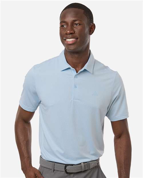 Men's Performance Textured Polo - White/ Crystal Sky