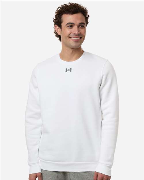 Men's Team Icon Fleece Crew - White/ Pitch Grey Medium Heather