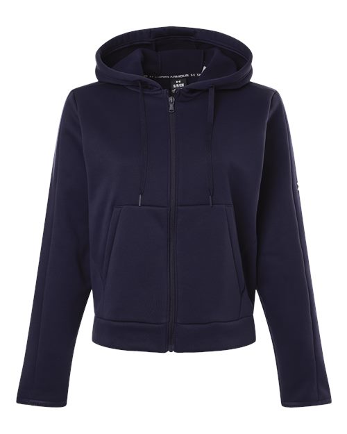 Women's Armour Fleece Pro Hooded Full-Zip - Midnight Navy/ White