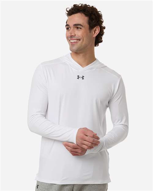 Men's Team Vanish Hooded Long Sleeve T-Shirt - White/ Pitch Grey
