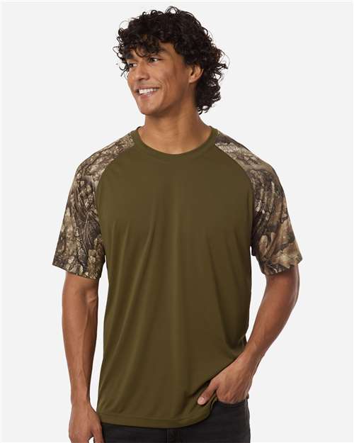 Unisex Realtree® Performance Colorblock T-Shirt - Camo/ Green